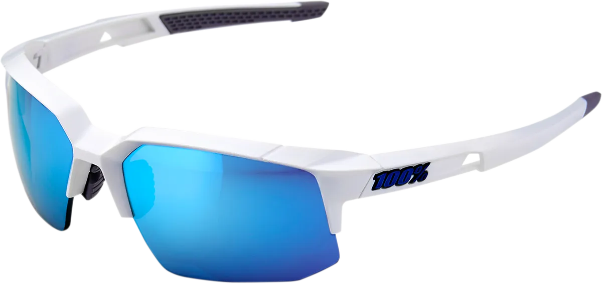 100% Speedcoupe Sunglasses - White - Blue Mirror 61031-000-75