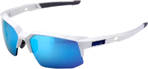 100% Speedcoupe Sunglasses - White - Blue Mirror 61031-000-75