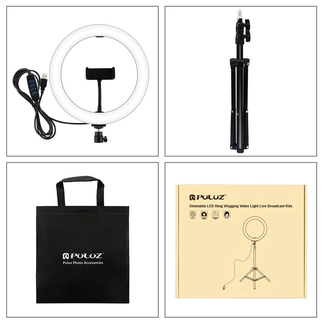 10.2" LED Ring Light with 1.1m Tripod for Vlogging & Live Streaming