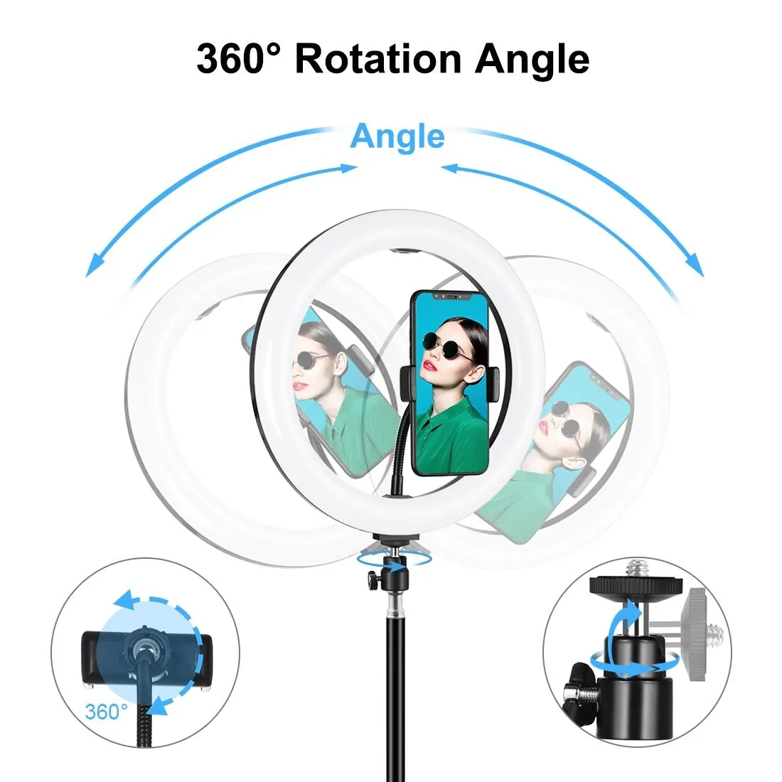 10.2" LED Ring Light with 1.1m Tripod for Vlogging & Live Streaming
