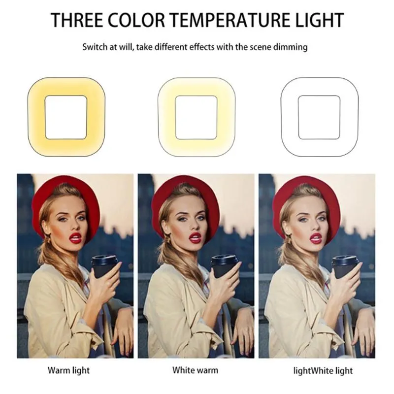 28cm Dimmable LED Square Light with Tripod for Mobile Phone Live Streaming