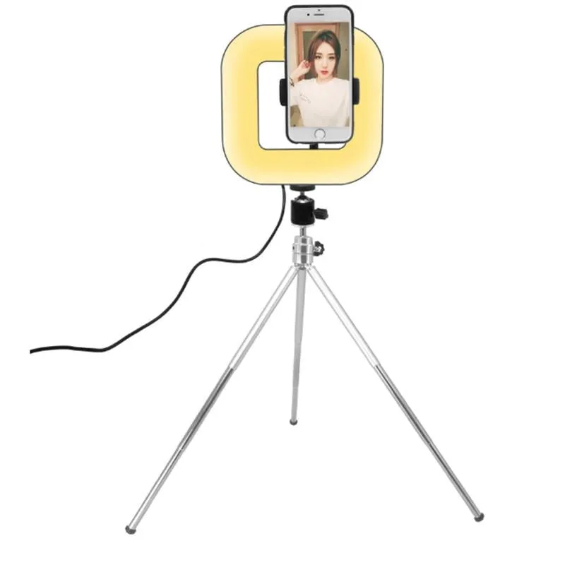 28cm Dimmable LED Square Light with Tripod for Mobile Phone Live Streaming