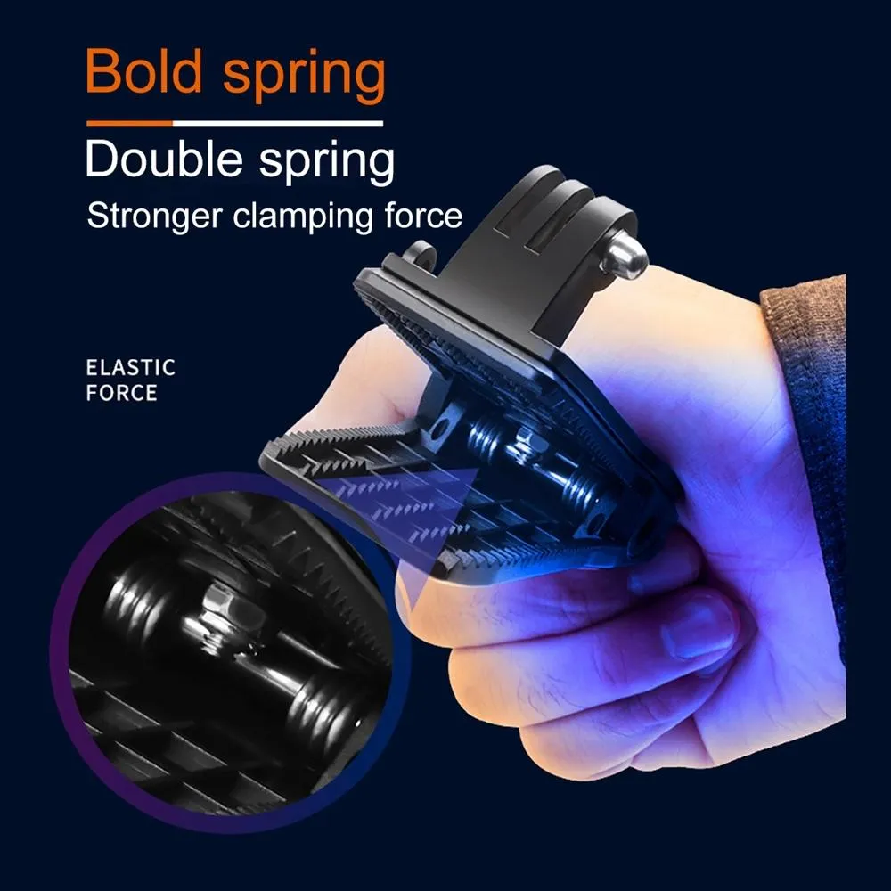 360 Degree Backpack Mount for Gopro Dji and Other Action Cameras - Rotating Clip Clamp