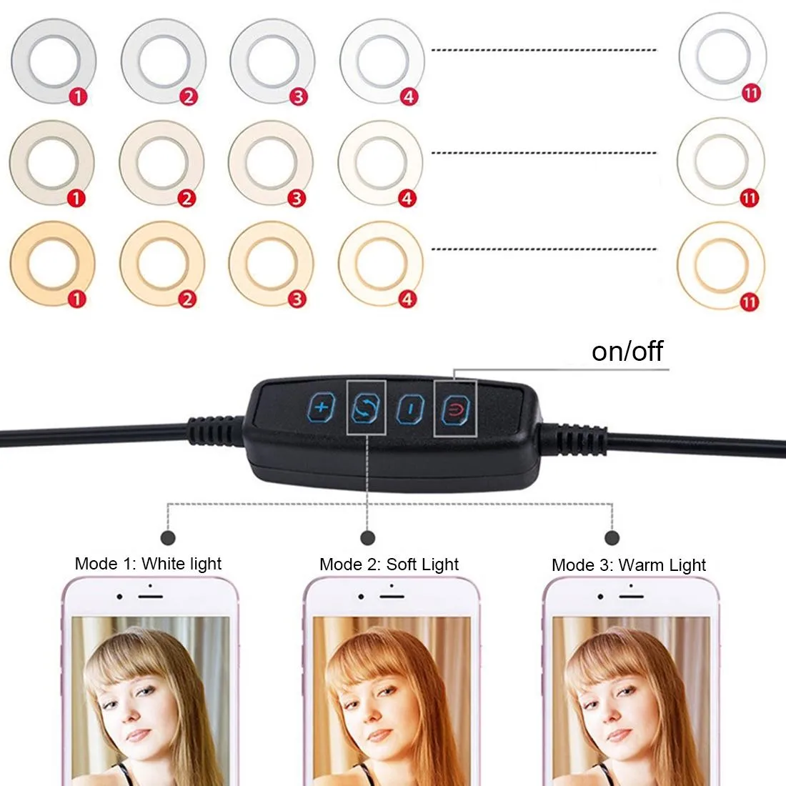 360 Degree Flexible Selfie Ring Light with Phone Holder for Live Streaming | 8 Inch