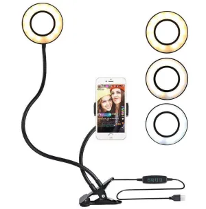 360 Degree Flexible Selfie Ring Light with Phone Holder for Live Streaming | 8 Inch
