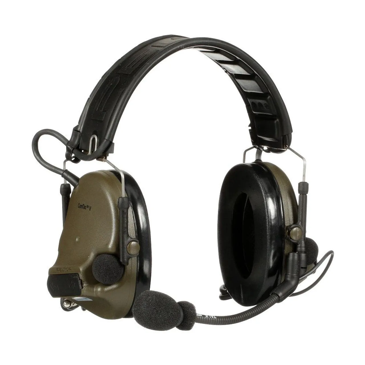 3M PELTOR ComTac V Headset MT20H682FB-19 GN, Foldable, Dual Lead, Standard Dynamic Mic, NATO Wiring, Green