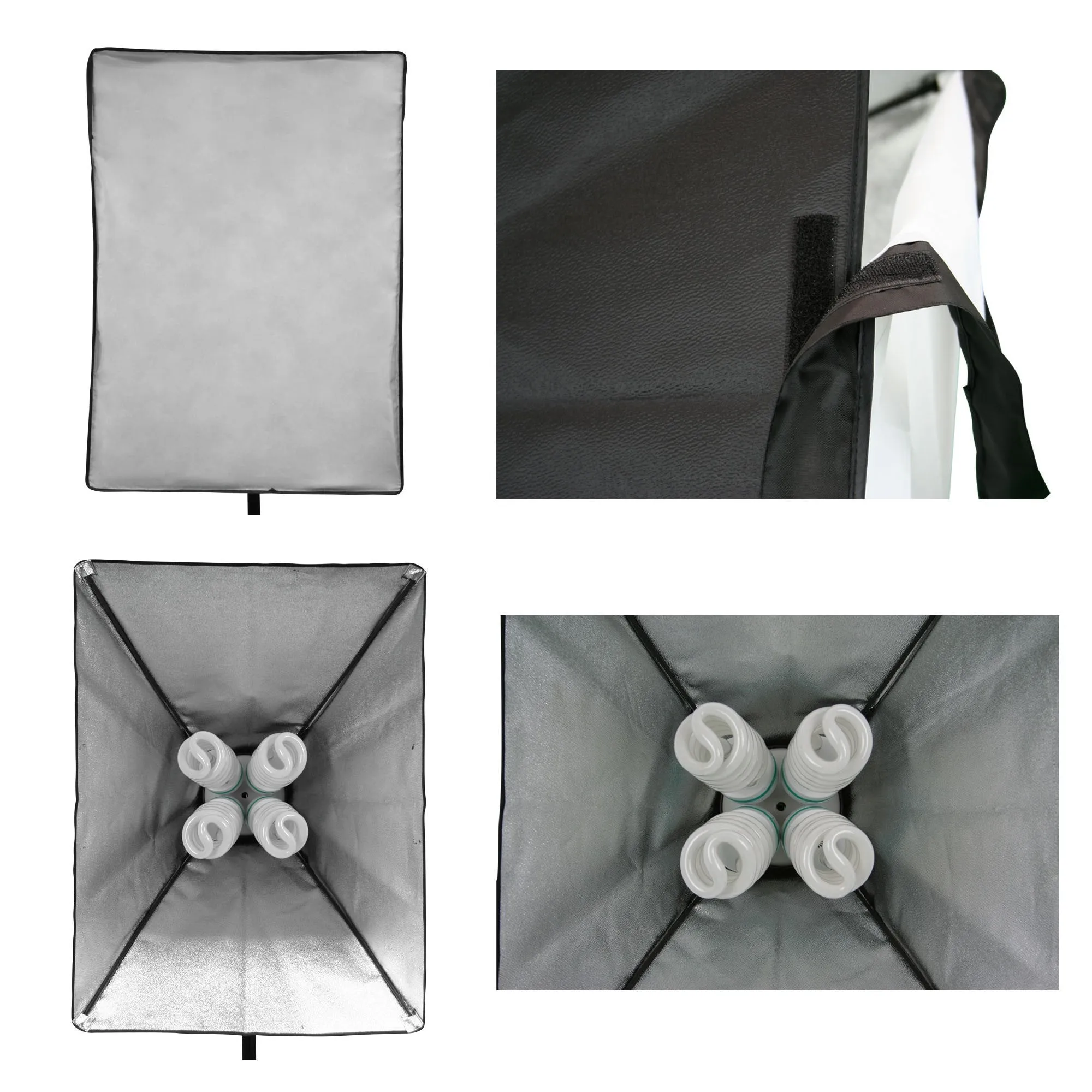 50cm x 70cm Quad Head Double Rectangle Softbox Lighting Set