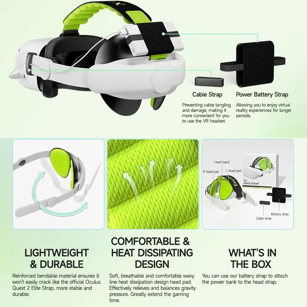 Adaptive Head Strap for Meta Quest 2 Vr with Adjustable Pads