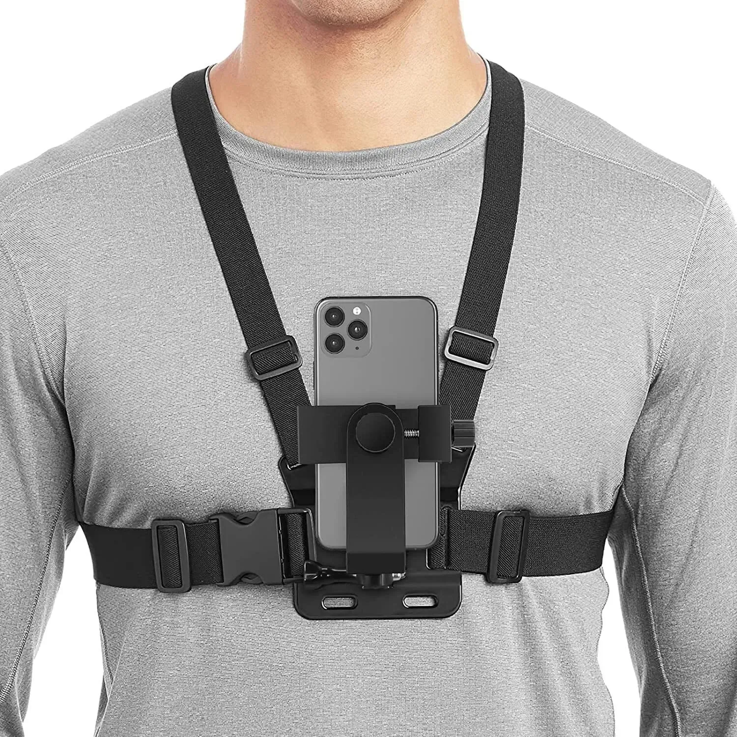 Adjustable Phone Clip with Chest Strap for Sport Camera