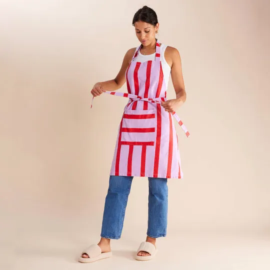 APRON - GRAPEFRUIT STRIPES