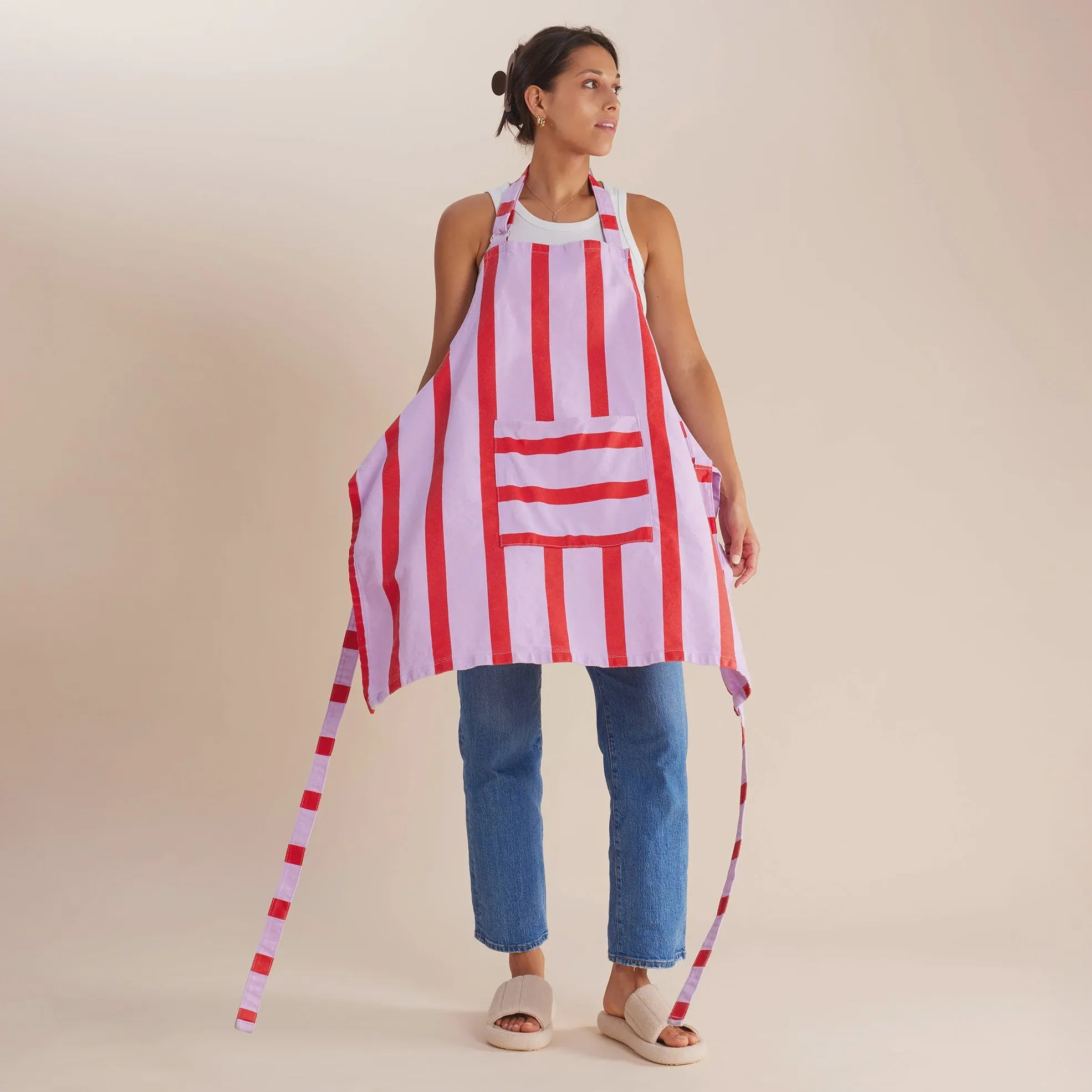 APRON - GRAPEFRUIT STRIPES