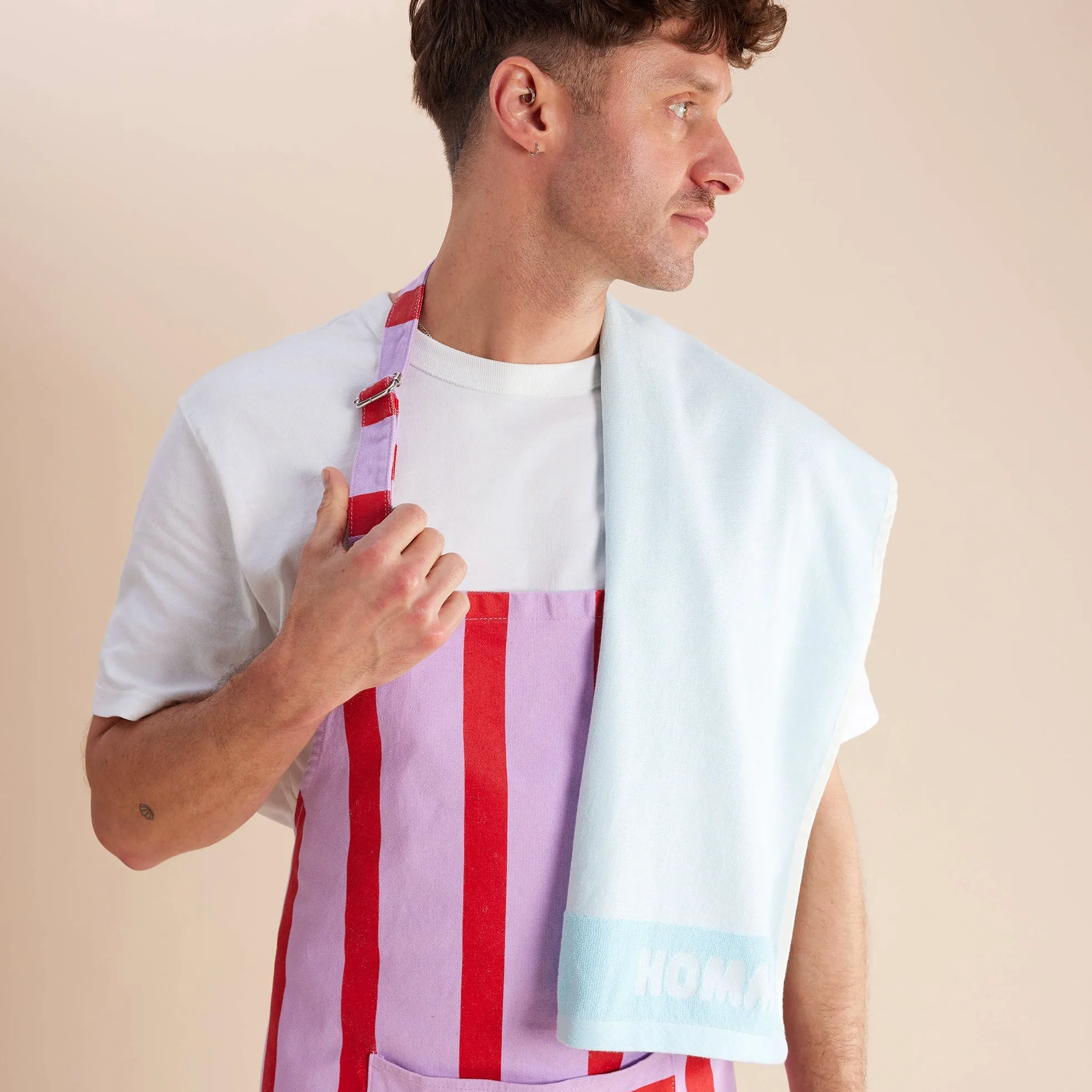 APRON - GRAPEFRUIT STRIPES