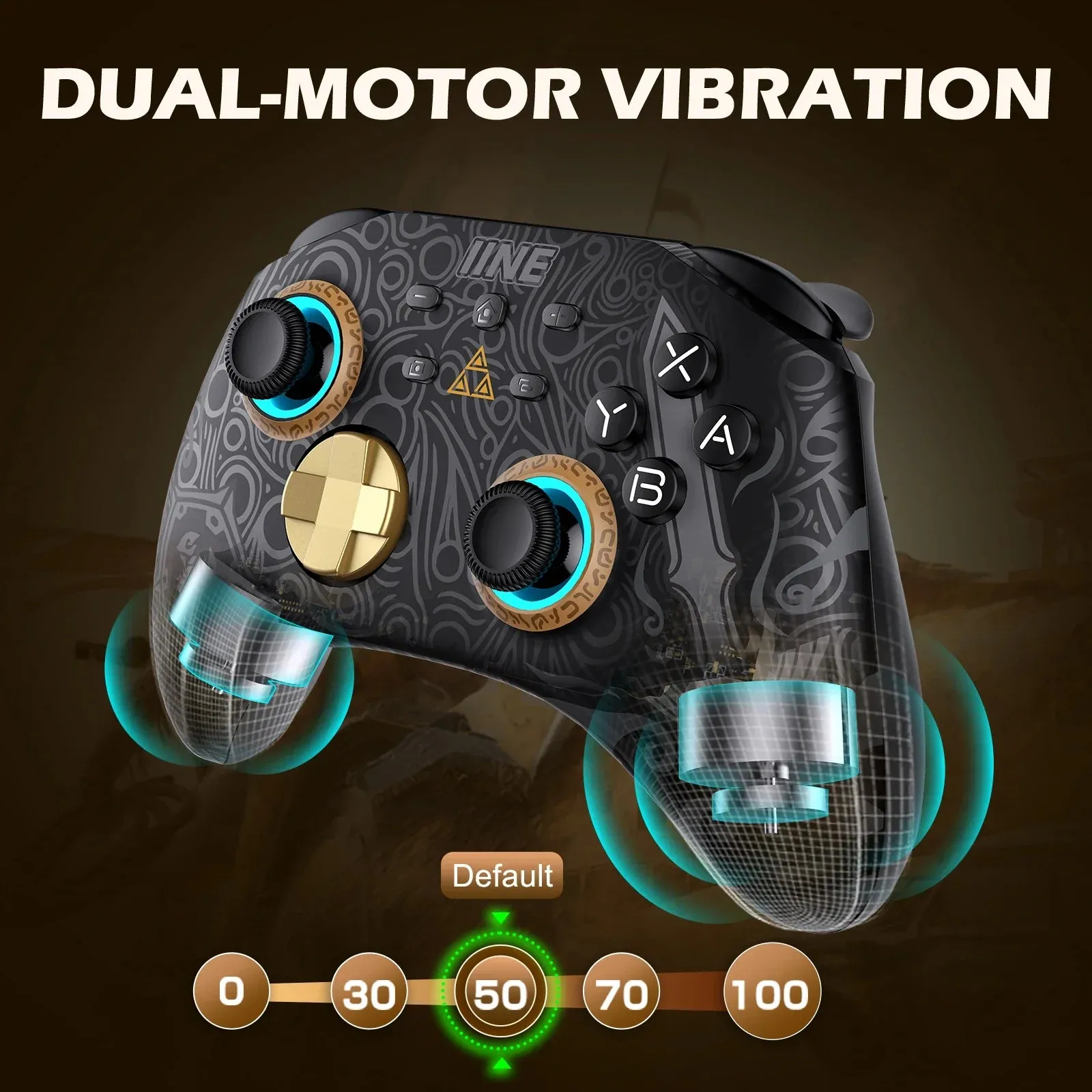 Ares Wireless Pro Controller with Headset Jack Rgb Light Compatible Nintendo Switch Steam