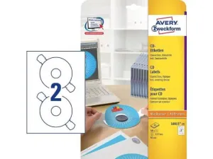 Avery CD Labels, 117 mm 50 Labels for Laser & Inkjet Printers (L6015-25)