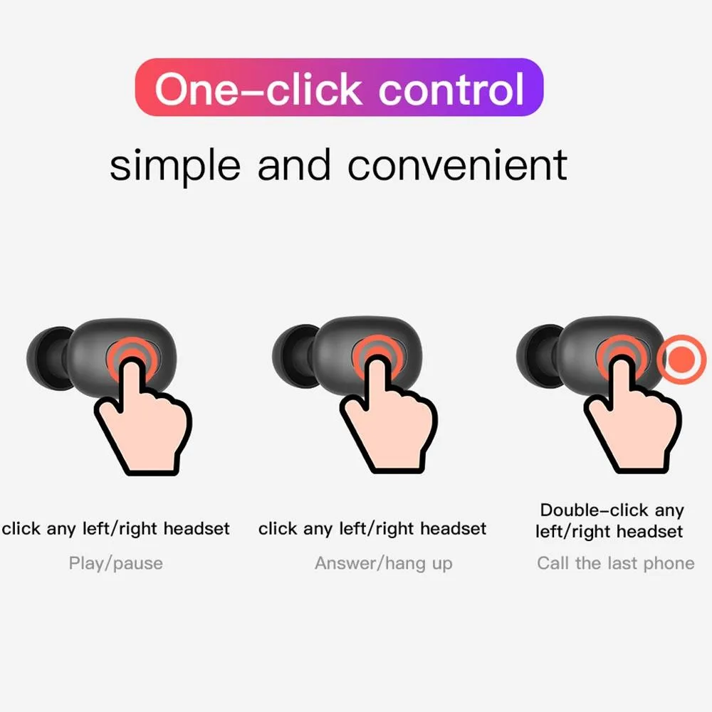 Bluetooth 5.0 Wireless Earbuds with Charging Case