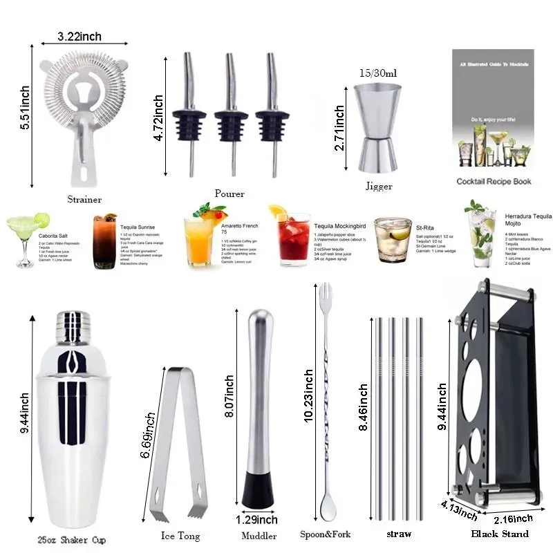 Boston Cocktail Shaker Bar Tools Mixer Set