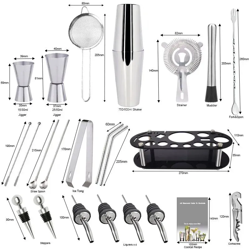 Boston Cocktail Shaker Bar Tools Mixer Set