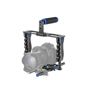 Camera Video Cage Kit with Top Handle & Dual Hand Grip for Dslr Cameras