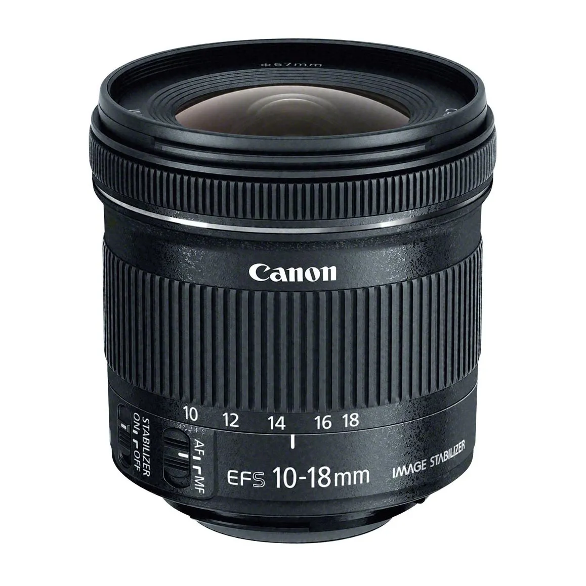 Canon EF-S 10-18mm f/4.5-5.6 IS STM lens, black