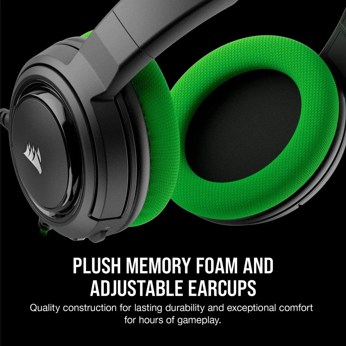 Corsair Headset HS35 - Stereo Gaming Headset - Memory Foam Earcups - Headphones Designed for Xbox One and Mobile - Green