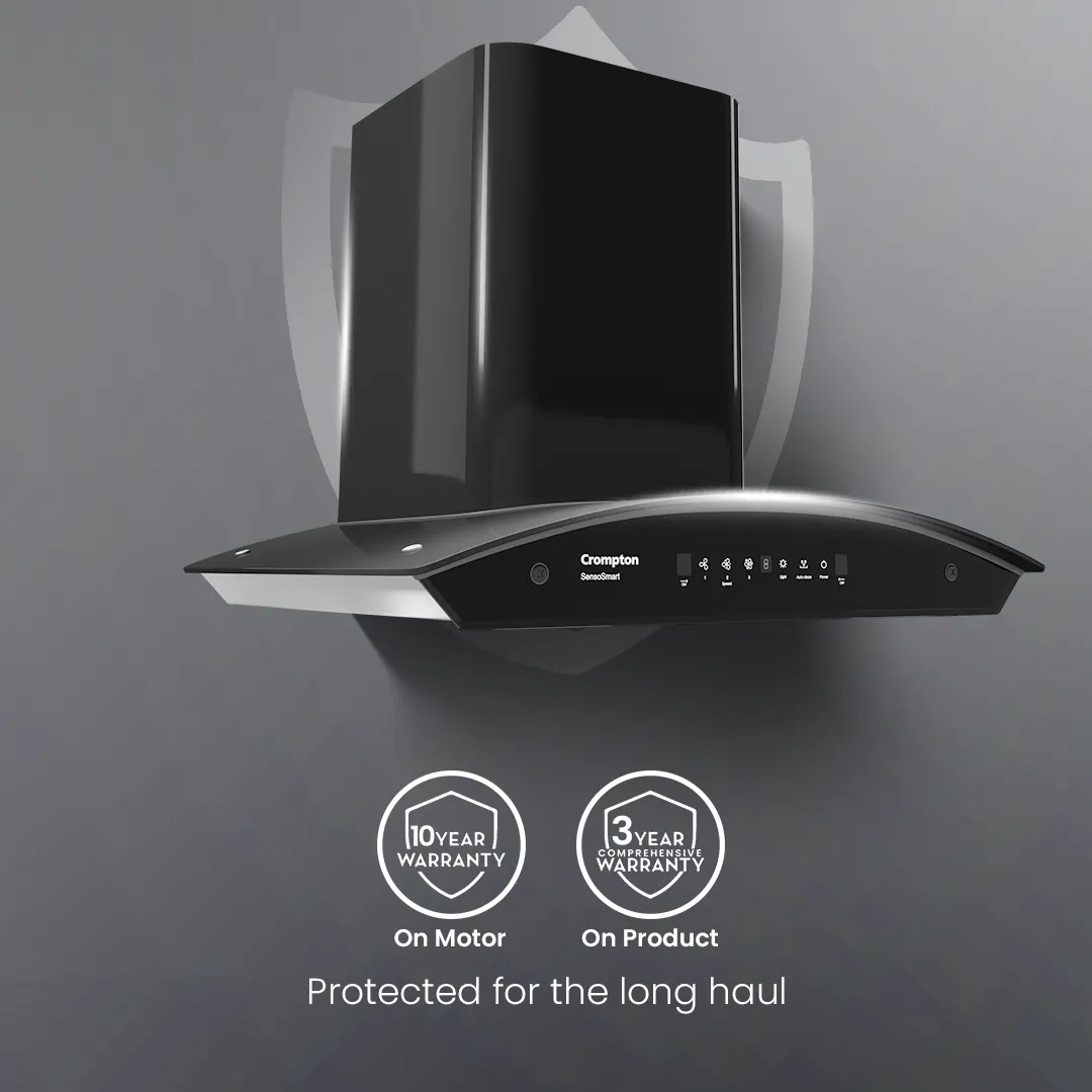 Crompton SensoSmart Curved 60cm Baffle Filter Chimney