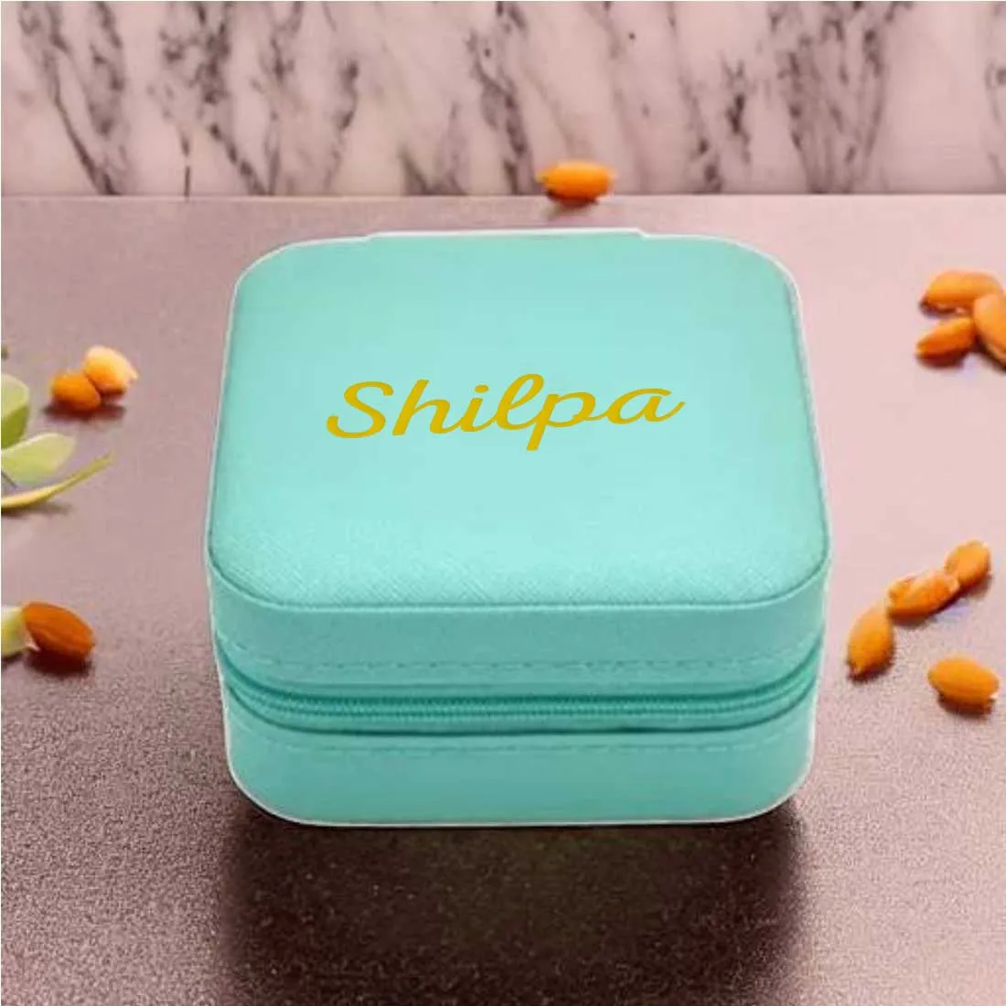 Customized Portable Travel Mini Jewelry Organizer Pu Leather Ring Organizer Case Storage Box for Women