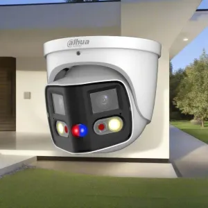 Dahua 2x4MP TIOC 2.0 Active Deterrence Turret Fixed Camera, DH-IPC-PDW3849-A180-AS-PV-ANZ