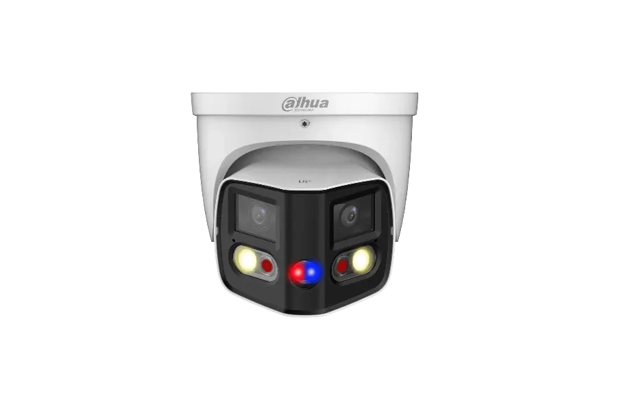 Dahua 2x4MP TIOC 2.0 Active Deterrence Turret Fixed Camera, DH-IPC-PDW3849-A180-AS-PV-ANZ