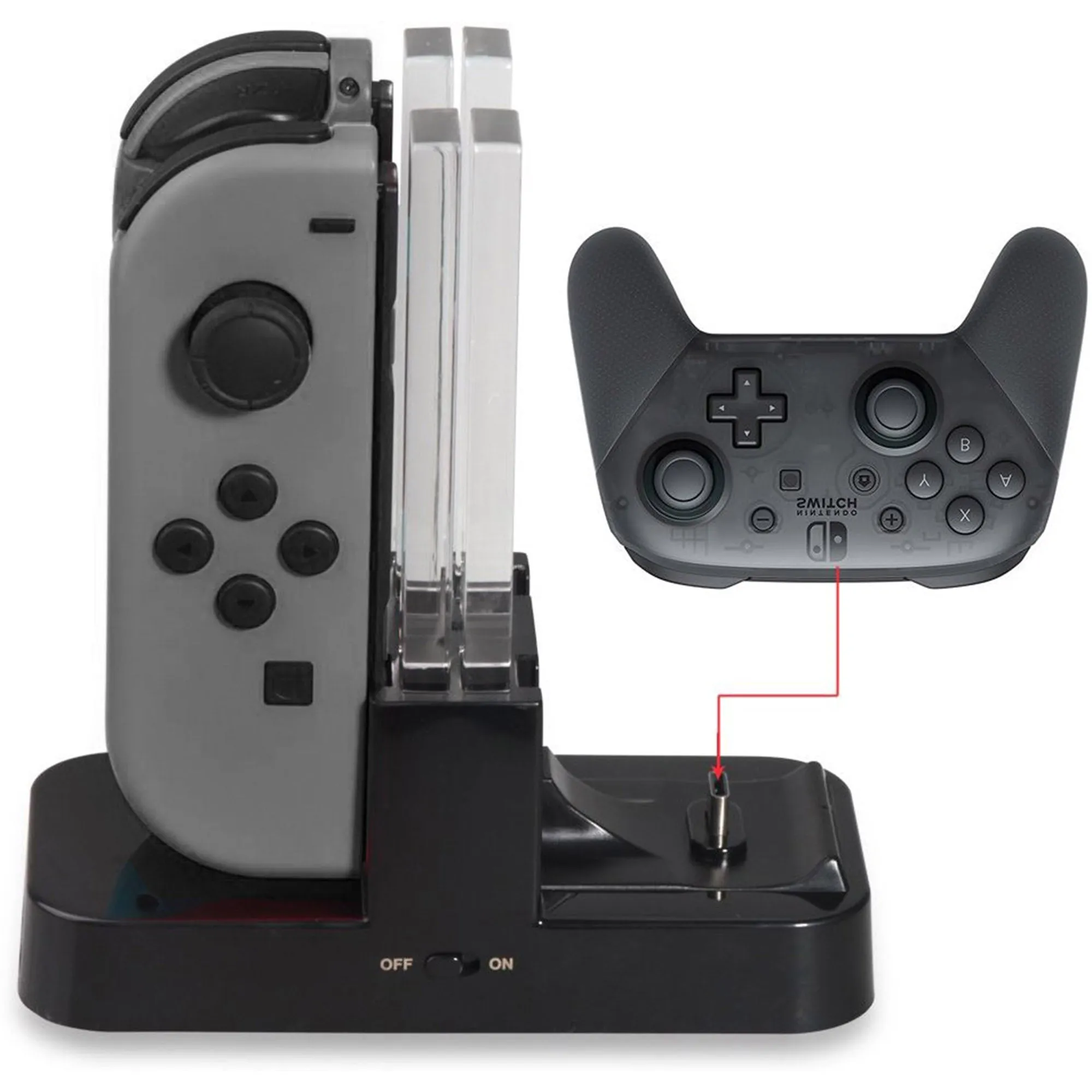DOBE Charging Dock for Nintendo Switch/ Switch Oled Joy-Con & Pro Controller - Black