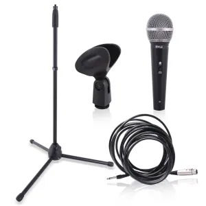 Dynamic Microphone Kit - Pro Mic Kit With Microphone Stand, Carrying Bag, And Cable