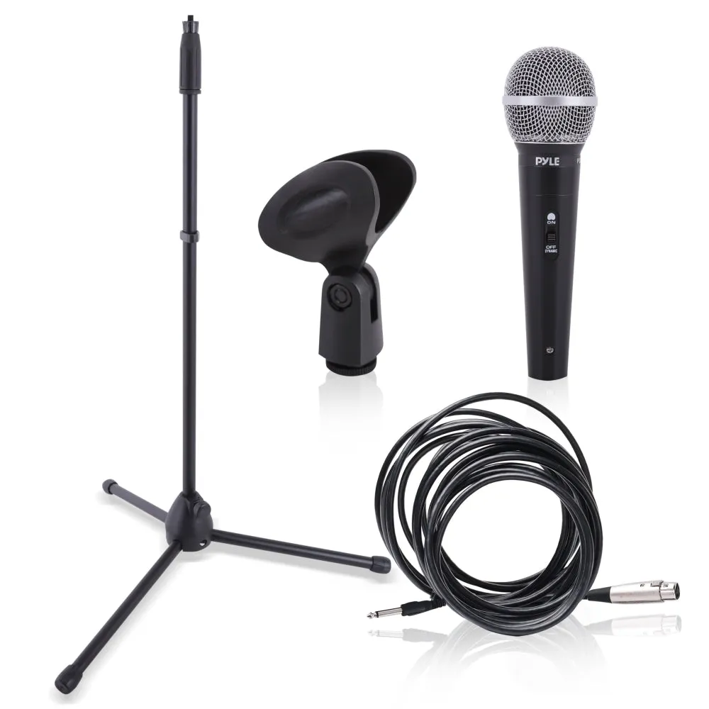 Dynamic Microphone Kit - Pro Mic Kit With Microphone Stand, Carrying Bag, And Cable