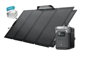 EcoFlow DELTA 2 Solar Generator   2 (Two) 220W Portable Solar Panels