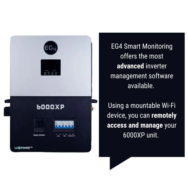 EG4 6K XP Off-Grid Inverter | 8,000W PV Input | 6,000W Output | 48V 120/240V Split Phase | All-In-One Solar Inverter