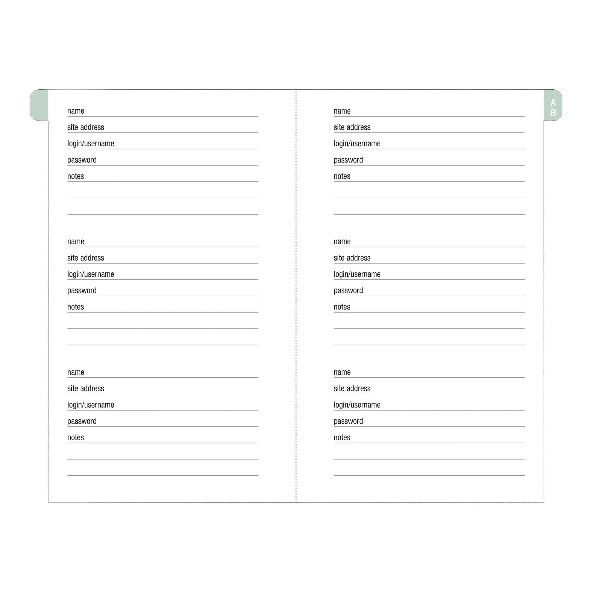 Eucalyptus Internet Address & Password Logbook