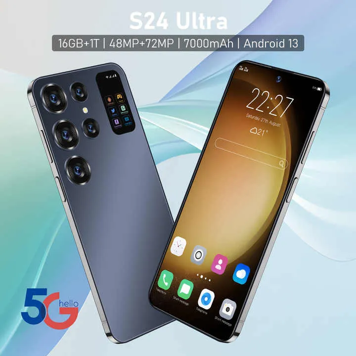 Factory S24 Ultra 5G Upgrade 5 Cameras Mobile Phone 16GB 1TB Large Memory Smart Phone Gaming Cellphone هاتف محمول S24 Ultra 5G من المصنع بترقية 5 كاميرات وذاكرة 16 جيجابايت   1 تيرابايت وذاكرة كبيرة وهاتف ذكي للألعاب