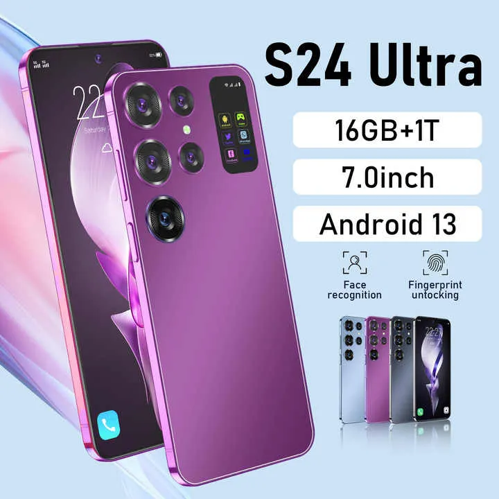 Factory S24 Ultra 5G Upgrade 5 Cameras Mobile Phone 16GB 1TB Large Memory Smart Phone Gaming Cellphone هاتف محمول S24 Ultra 5G من المصنع بترقية 5 كاميرات وذاكرة 16 جيجابايت   1 تيرابايت وذاكرة كبيرة وهاتف ذكي للألعاب
