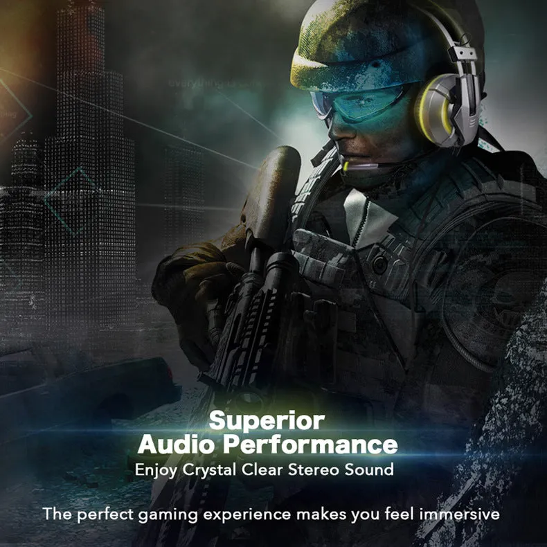 Head-mounted gaming headset