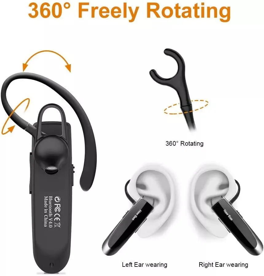 New Bee (Small) Replacement Ear Hook - Universal Clip for Bluetooth Headsets (6-Pack)