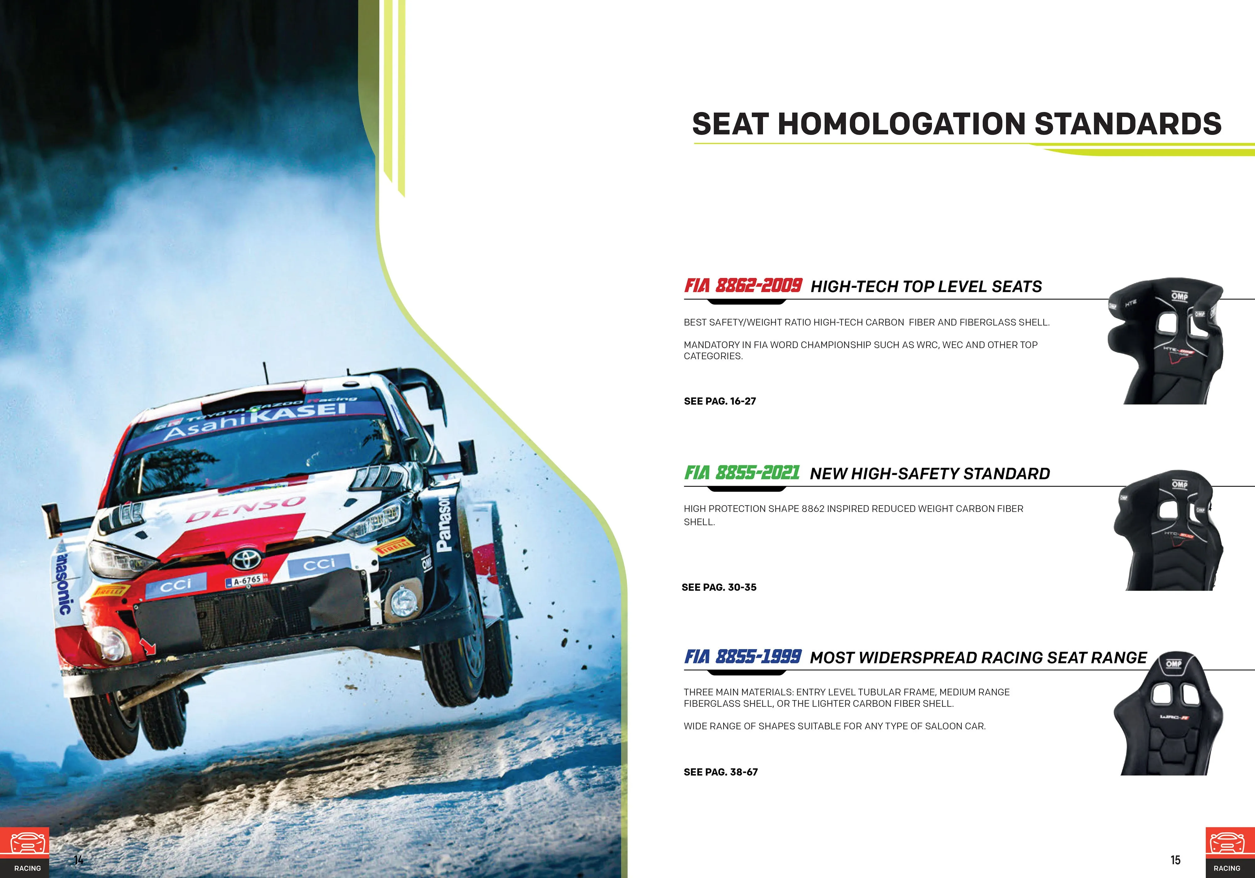 OMP GS-X Gaming Stuhl Brostuhl auf Rollen Racing Inspired E-Sports Sim Racing