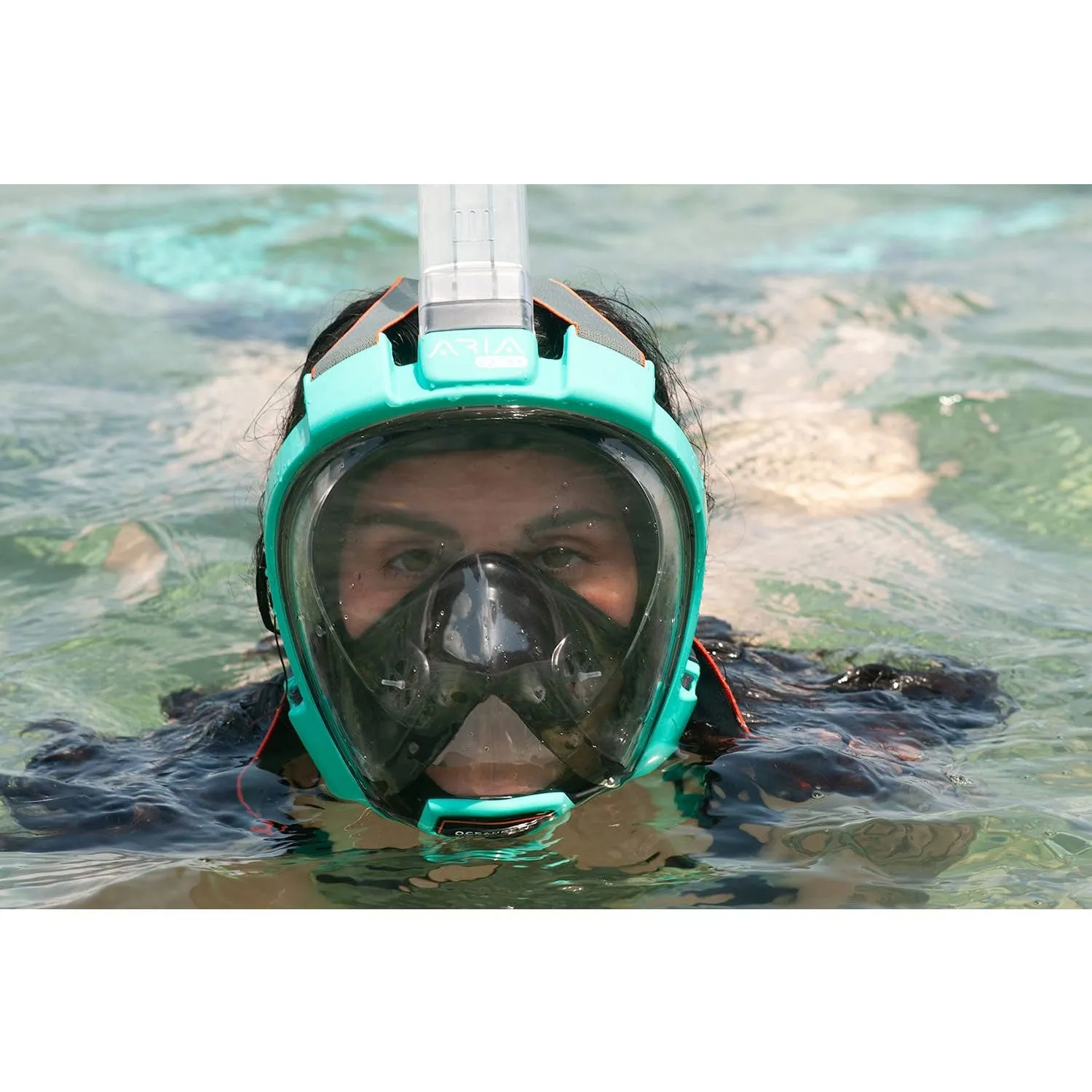 Open Box Ocean Reef ARIA QR  Full Face Snorkeling Mask - Teal - Small/Medium