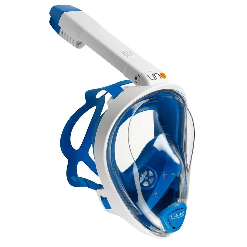 Open Box Ocean Reef UNO Full Face Snorkel Mask - Blue, Size: Large/X-Large