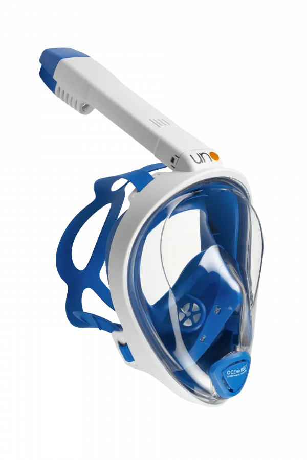 Open Box Ocean Reef UNO Full Face Snorkel Mask - Blue, Size: Small/Medium