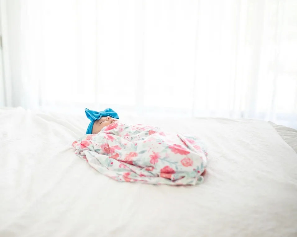 peacock "comfort" newborn headwrap