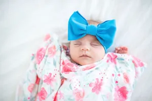 peacock "comfort" newborn headwrap