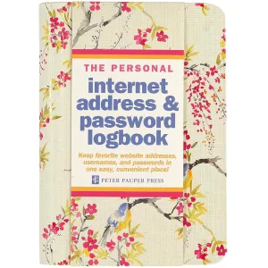 Peter Pauper Press Internet Password Logbook - Blossoms & Bluebirds