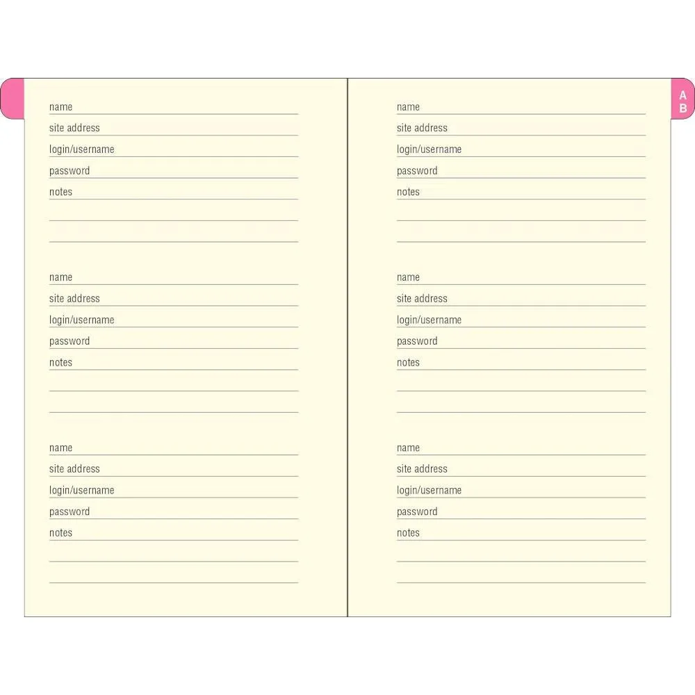 Peter Pauper Press Internet Password Logbook - Blossoms & Bluebirds