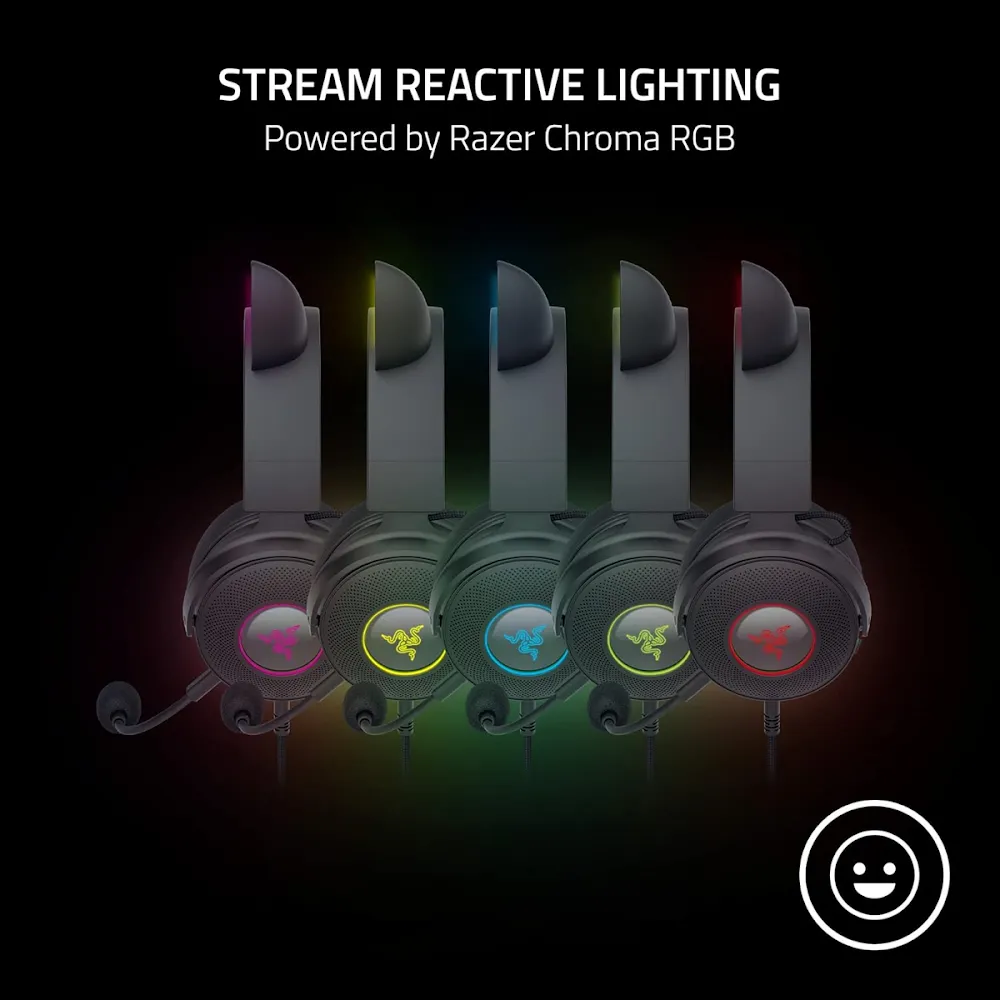 Razer Kraken Kitty V2 Pro - Wired Rgb Headset With Interchangeable Ears - Black - Frml Packaging