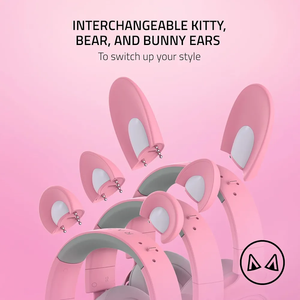 Razer Kraken Kitty V2 Pro - Wired Rgb Headset With Interchangeable Ears - Quartz Edition - Frml Packaging