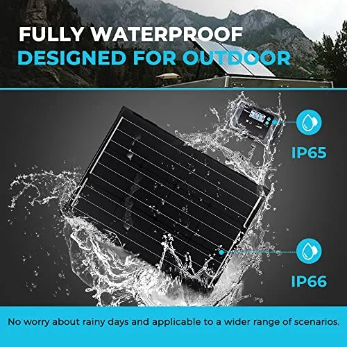 Renogy 100 Watt 12 Volt Portable Solar Panel with Waterproof 20A Charger Controller Foldable 100W Solar Suitcase with Adjustable Kickstand for Power Station, 100W Panel-20A Controller, Black