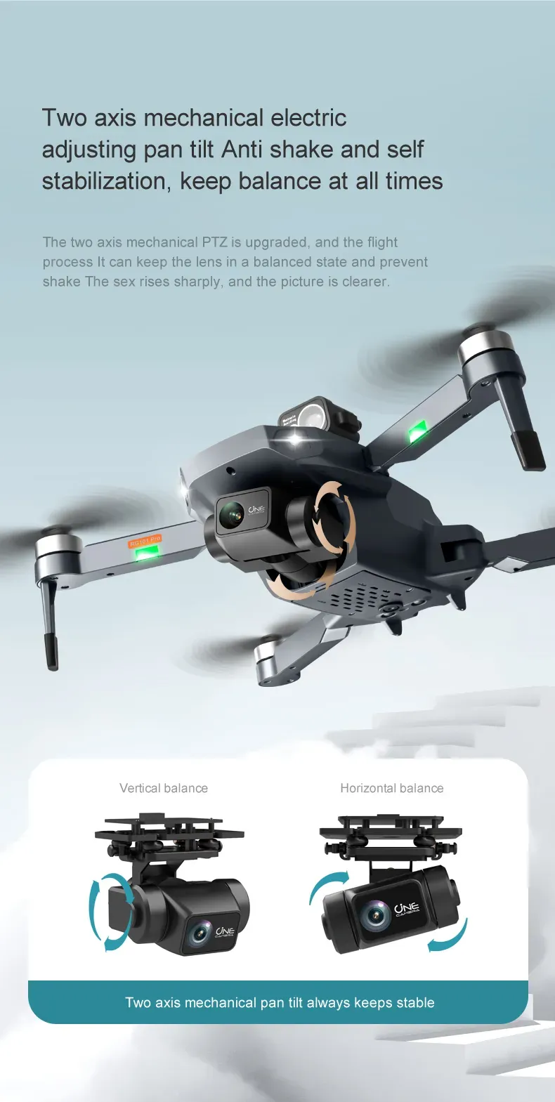 RG101 Pro 4K Drone | 2-Axis Gimbal